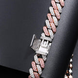 12mm Micro Pave CZ Cuban Link Chains Necklaces Luxury Bling Choker Iced Out Zircon Punk Women Men Couple Jewelry Christmas Gifts - Presidential Brand (R)