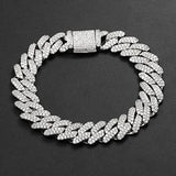 12mm Micro Pave CZ Cuban Link Chains Necklaces Luxury Bling Choker Iced Out Zircon Punk Women Men Couple Jewelry Christmas Gifts - Presidential Brand (R)