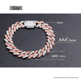 12mm Micro Pave CZ Cuban Link Chains Necklaces Luxury Bling Choker Iced Out Zircon Punk Women Men Couple Jewelry Christmas Gifts - Presidential Brand (R)