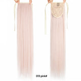 Long Straight Clip In Tail False Hair Ponytail Hairpiece With Hairpins Synthetic Pony Tail Extensions Black Brown Headwear - Presidential Brand (R)