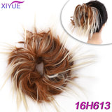 Short Straight Chignon With Elastic Band Synthetic Scrunchie Messy Hair Bun High Temperature Fiber Hairpieces Extensions - Presidential Brand (R)