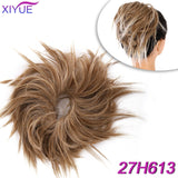 Short Straight Chignon With Elastic Band Synthetic Scrunchie Messy Hair Bun High Temperature Fiber Hairpieces Extensions - Presidential Brand (R)