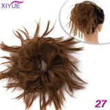 Short Straight Chignon With Elastic Band Synthetic Scrunchie Messy Hair Bun High Temperature Fiber Hairpieces Extensions - Presidential Brand (R)