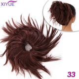 Short Straight Chignon With Elastic Band Synthetic Scrunchie Messy Hair Bun High Temperature Fiber Hairpieces Extensions - Presidential Brand (R)