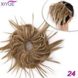 Short Straight Chignon With Elastic Band Synthetic Scrunchie Messy Hair Bun High Temperature Fiber Hairpieces Extensions - Presidential Brand (R)
