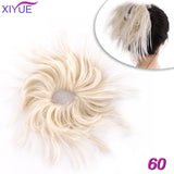 Short Straight Chignon With Elastic Band Synthetic Scrunchie Messy Hair Bun High Temperature Fiber Hairpieces Extensions - Presidential Brand (R)