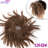 Short Straight Chignon With Elastic Band Synthetic Scrunchie Messy Hair Bun High Temperature Fiber Hairpieces Extensions - Presidential Brand (R)