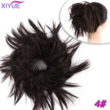 Short Straight Chignon With Elastic Band Synthetic Scrunchie Messy Hair Bun High Temperature Fiber Hairpieces Extensions - Presidential Brand (R)