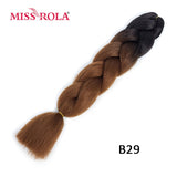 MISS ROLA 24Inch Glowing Twist Braids Braiding Hair Extensions Jumbo Braids Ombre Synthetic Hair Support Wholesale Kanekalon - Presidential Brand (R)