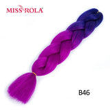 MISS ROLA 24Inch Glowing Twist Braids Braiding Hair Extensions Jumbo Braids Ombre Synthetic Hair Support Wholesale Kanekalon - Presidential Brand (R)