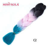 MISS ROLA 24Inch Glowing Twist Braids Braiding Hair Extensions Jumbo Braids Ombre Synthetic Hair Support Wholesale Kanekalon - Presidential Brand (R)