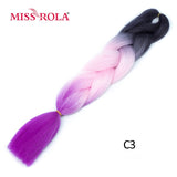 MISS ROLA 24Inch Glowing Twist Braids Braiding Hair Extensions Jumbo Braids Ombre Synthetic Hair Support Wholesale Kanekalon - Presidential Brand (R)