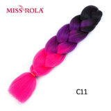 MISS ROLA 24Inch Glowing Twist Braids Braiding Hair Extensions Jumbo Braids Ombre Synthetic Hair Support Wholesale Kanekalon - Presidential Brand (R)