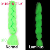 MISS ROLA 24Inch Glowing Twist Braids Braiding Hair Extensions Jumbo Braids Ombre Synthetic Hair Support Wholesale Kanekalon - Presidential Brand (R)