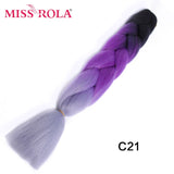 MISS ROLA 24Inch Glowing Twist Braids Braiding Hair Extensions Jumbo Braids Ombre Synthetic Hair Support Wholesale Kanekalon - Presidential Brand (R)