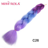 MISS ROLA 24Inch Glowing Twist Braids Braiding Hair Extensions Jumbo Braids Ombre Synthetic Hair Support Wholesale Kanekalon - Presidential Brand (R)