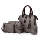 4pcs Woman Bag Set Purse and Handbag Four-Piece Shoulder Bag Tote Messenger Tote - Presidential Brand (R)