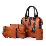 4pcs Woman Bag Set Purse and Handbag Four-Piece Shoulder Bag Tote Messenger Tote - Presidential Brand (R)