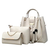 4pcs Woman Bag Set Purse and Handbag Four-Piece Shoulder Bag Tote Messenger Tote - Presidential Brand (R)