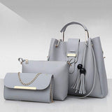 4pcs Woman Bag Set Purse and Handbag Four-Piece Shoulder Bag Tote Messenger Tote - Presidential Brand (R)