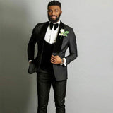 Black Jacquard Jacket Men Suit Slim Fit Blazer - Presidential Brand (R)