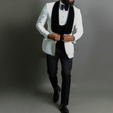 Black Jacquard Jacket Men Suit Slim Fit Blazer - Presidential Brand (R)