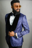 Black Jacquard Jacket Men Suit Slim Fit Blazer - Presidential Brand (R)