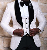 Black Jacquard Jacket Men Suit Slim Fit Blazer - Presidential Brand (R)