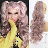 Vigorous Long Wavy Ponytail Hair Synthetic Drawstring Ponytail Clip in Hairpiece Black Wave Ponytail for Black Women - Presidential Brand (R)