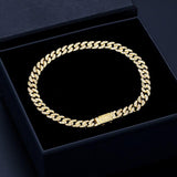 6mm Iced Out Bling CZ Cuban Link Chain Bracelet Full Crystal Rhinestones Clasp Bracelet Jewelry - Presidential Brand (R)