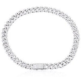 6mm Iced Out Bling CZ Cuban Link Chain Bracelet Full Crystal Rhinestones Clasp Bracelet Jewelry - Presidential Brand (R)