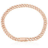 6mm Iced Out Bling CZ Cuban Link Chain Bracelet Full Crystal Rhinestones Clasp Bracelet Jewelry - Presidential Brand (R)