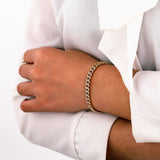 6mm Iced Out Bling CZ Cuban Link Chain Bracelet Full Crystal Rhinestones Clasp Bracelet Jewelry - Presidential Brand (R)