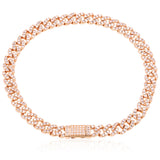 6mm Iced Out Bling CZ Cuban Link Chain Bracelet Full Crystal Rhinestones Clasp Bracelet Jewelry - Presidential Brand (R)