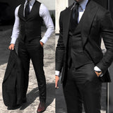 Suit Tuxedo Slim Fit Bridegroom Men 3 Pieces Groomsmen Formal Business Jacket Vest Pants - Presidential Brand (R)