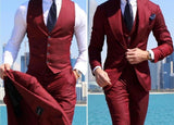 Suit Tuxedo Slim Fit Bridegroom Men 3 Pieces Groomsmen Formal Business Jacket Vest Pants - Presidential Brand (R)