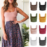 Women's Top Fashion Knitted Cotton Tank Crop Tops Lingerie Underwear Streetwear Vest Cropped Tee - Presidential Brand (R)