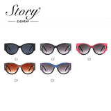 Big Frame Cat Eye Sunglasses Hollow Out Leg Sun Glasses Gradient Lens Shades 90S - Presidential Brand (R)