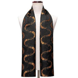 100% Silk Scarf Winter And Autumn Casual Green Jacquard Paisley Shirt Scarf 160*50cm - Presidential Brand (R)