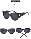 Big Frame Cat Eye Sunglasses Hollow Out Leg Sun Glasses Gradient Lens Shades 90S - Presidential Brand (R)