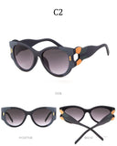 Big Frame Cat Eye Sunglasses Hollow Out Leg Sun Glasses Gradient Lens Shades 90S - Presidential Brand (R)