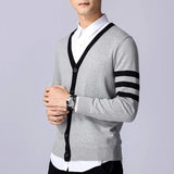 Mens Cardigan with Stripes - Presidential Brand (R)