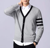 Mens Cardigan with Stripes - Presidential Brand (R)