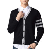 Mens Cardigan with Stripes - Presidential Brand (R)