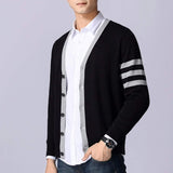 Mens Cardigan with Stripes - Presidential Brand (R)