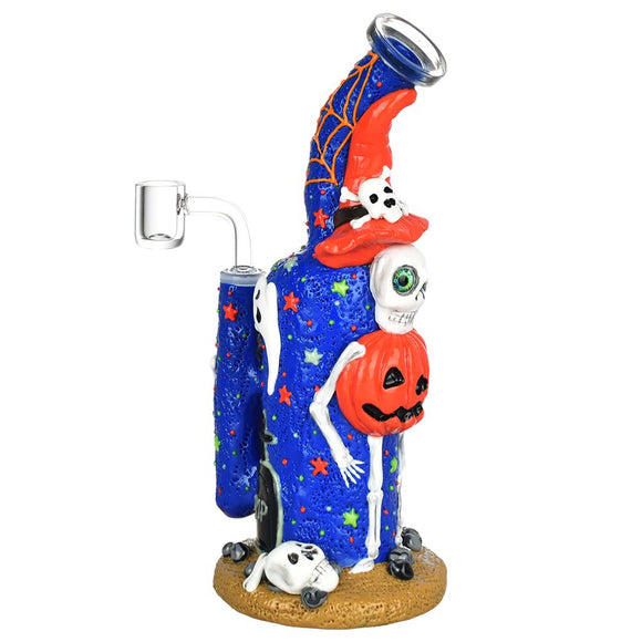 Frightening Fiesta Enamel on Glow in The Dark Glass Dab Rig - 9.5