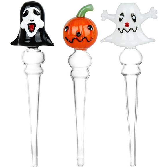 Halloween Assortment Glass Dab Straws - Integrated Tip / 6