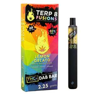 Lemon Gelato 2.25gTHCA + D8 Live Resin Disposable Dab Bar | Terp 8