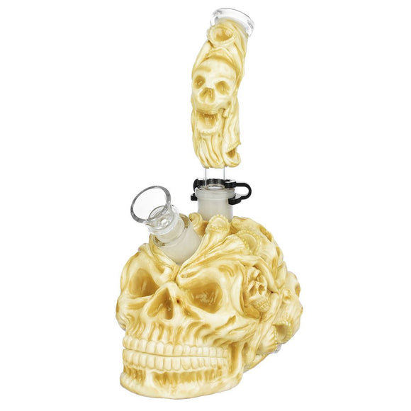 Skull Pile Sugar Skull Glass Water Pipe - 9.5