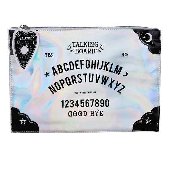Iridescent Spirit Ouija Makeup Pouch w/ Planchette Zipper Pull - 10.5
